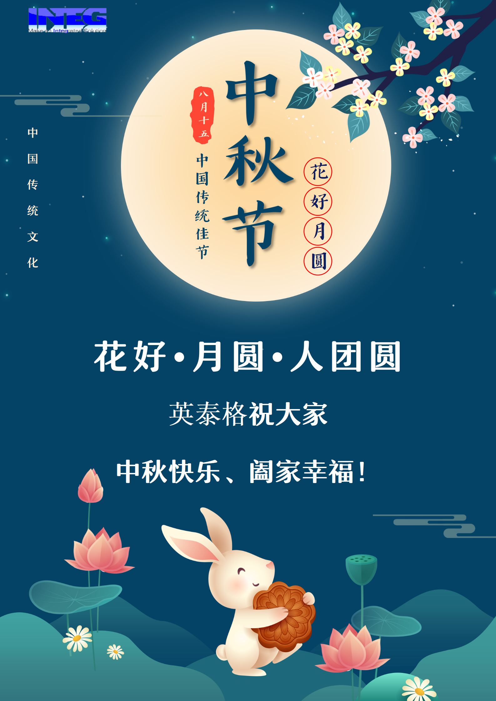 英泰格祝大家中秋節(jié)快樂！